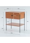 mesa de cabeceira pine freijo pes metal medidas