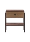 mesa de cabeceira pine pau ferro com gaveta dual pes imbuia frente