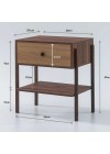 mesa de cabeceira pine pau ferro com gaveta dual pes imbuia medidas
