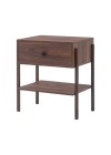 mesa de cabeceira pine pau ferro com gaveta pau ferro pes imbuia lado