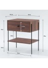 mesa de cabeceira pine pau ferro com gaveta pau ferro pes metal medidas