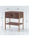 mesa de cabeceira pine pau ferro com gaveta pau ferro pes tauari medidas