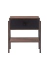 mesa de cabeceira pine pau ferro com gaveta preto pes imbuia frente