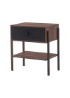 mesa de cabeceira pine pau ferro com gaveta preto pes imbuia lado