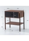 mesa de cabeceira pine pau ferro com gaveta preto pes imbuia medidas