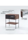 mesa de cabeceira pine pau ferro com gaveta preto pes metal info