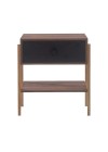 mesa de cabeceira pine pau ferro com gaveta preto pes tauari frente