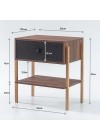 mesa de cabeceira pine pau ferro com gaveta preto pes tauari medidas