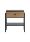 mesa de cabeceira pine preto com gaveta dual pes imbuia frente