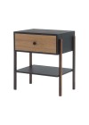 mesa de cabeceira pine preto com gaveta dual pes imbuia lado