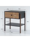 mesa de cabeceira pine preto com gaveta dual pes imbuia medidas