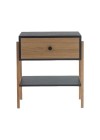 mesa de cabeceira pine preto com gaveta dual pes tauari frente