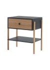 mesa de cabeceira pine preto com gaveta dual pes tauari lado