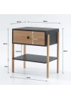 mesa de cabeceira pine preto com gaveta dual pes tauari medidas