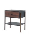 mesa de cabeceira pine preto com gaveta pau ferro pes imbuia lado