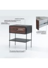 mesa de cabeceira pine preto com gaveta pau ferro pes metal info