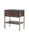 mesa de cabeceira pine preto com gaveta pau ferro pes tauari lado