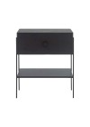 mesa de cabeceira pine preto pes metal frente