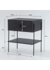 mesa de cabeceira pine preto pes metal medidas