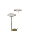 mesa lateral flutuante pedra natural dupla dourada