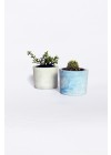 vaso de concreto cinza