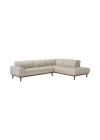 Sofá Natuzzi de Canto Paradiso em Couro Natural Off White