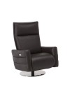 Poltrona Natuzzi monarco retratil em couro natural café