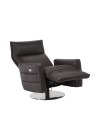 Poltrona Natuzzi monarco retratil em couro natural café