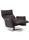 Poltrona Natuzzi monarco retratil em couro natural café