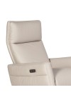 Poltrona Natuzzi monarco retratil em couro natural off white