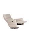 Poltrona Natuzzi monarco retratil em couro natural off white