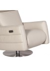 Poltrona Natuzzi monarco retratil em couro natural off white