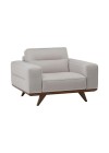 Poltrona Natuzzi Vivace em Couro Natural Off White