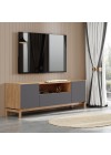 RACK 2 PORTAS 1 GAVETA METRA TAUARI COM CINZA GRAFITE