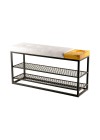 Sapateira Com Banco Sion Duo - Estofado Bouclé com Organizador