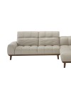 Sofá Natuzzi de Canto Paradiso em Couro Natural Off White