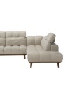 Sofá Natuzzi de Canto Paradiso em Couro Natural Off White