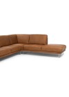 Sofá de Canto Satin Natuzzi em Couro Natural Caramelo