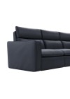 Natuzzi Sofá Retrátil Elétrico Dario em Couro Natural Preto