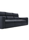 Natuzzi Sofá Retrátil Elétrico Dario em Couro Natural Preto