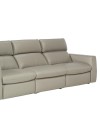 Natuzzi Sofá Retrátil Elétrico Genova em Couro Natural Off White