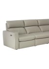 Natuzzi Sofá Retrátil Elétrico Genova em Couro Natural Off White
