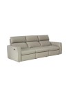 Natuzzi Sofá Retrátil Elétrico Genova em Couro Natural Off White