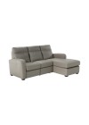 Natuzzi Sofá Elétrico com Chaise Ciel em Couro Natural Fendi