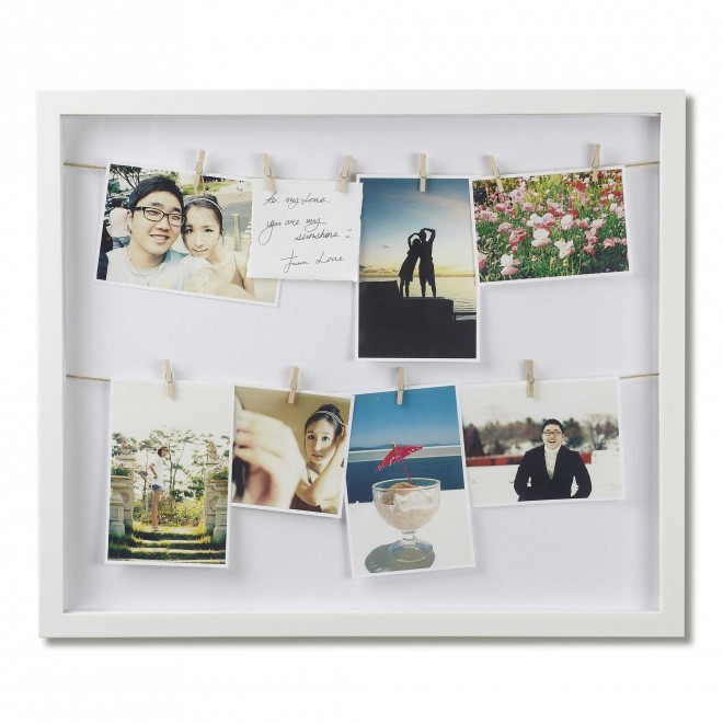 Mural de Fotos Clothesline - Branco