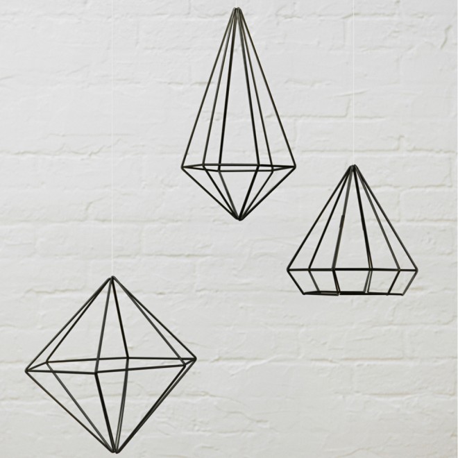 conjunto de decoração prisma preto
