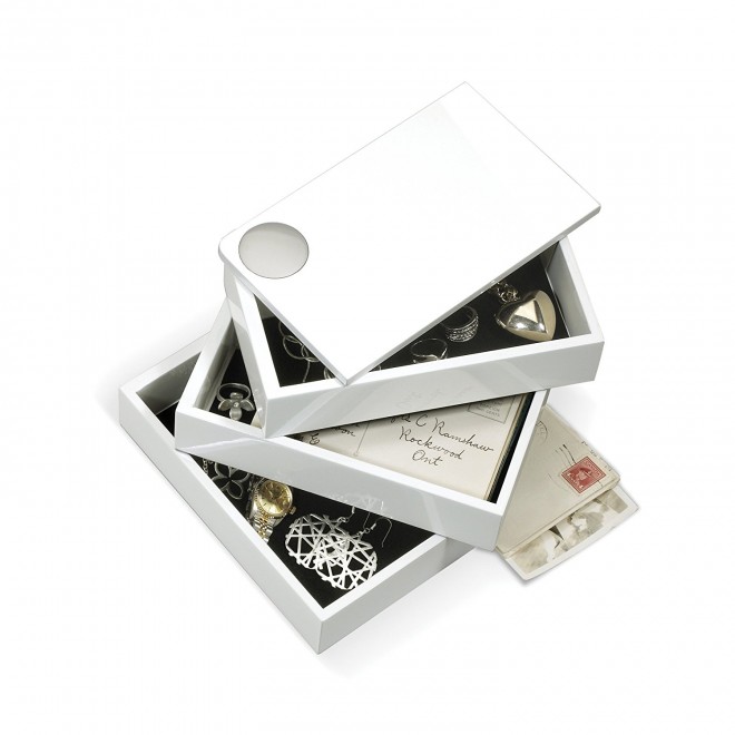 caixa porta-jóias branco