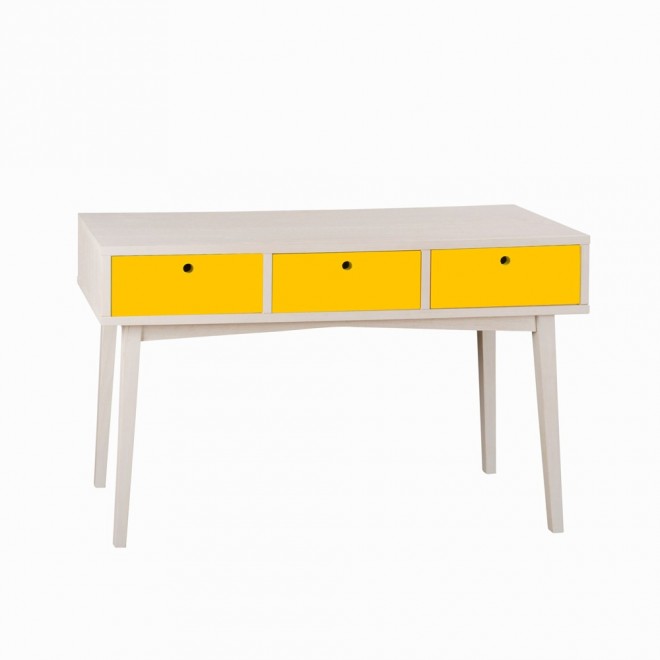 aparador vintage amarelo e branco