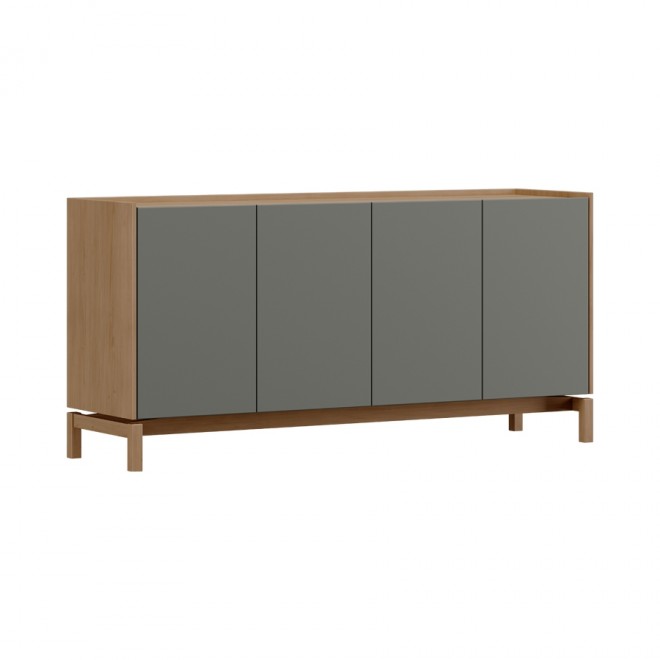 BUFFET 4 PORTAS 1 GAVETA METRA CARVALHO COM VERDE ACINZENTADO