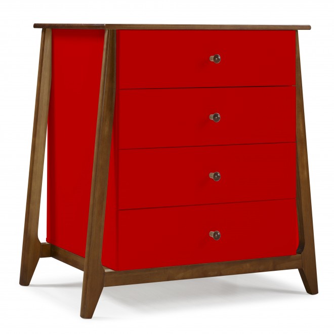 Cômoda Floripa 4 Gavetas - Vermelho M48